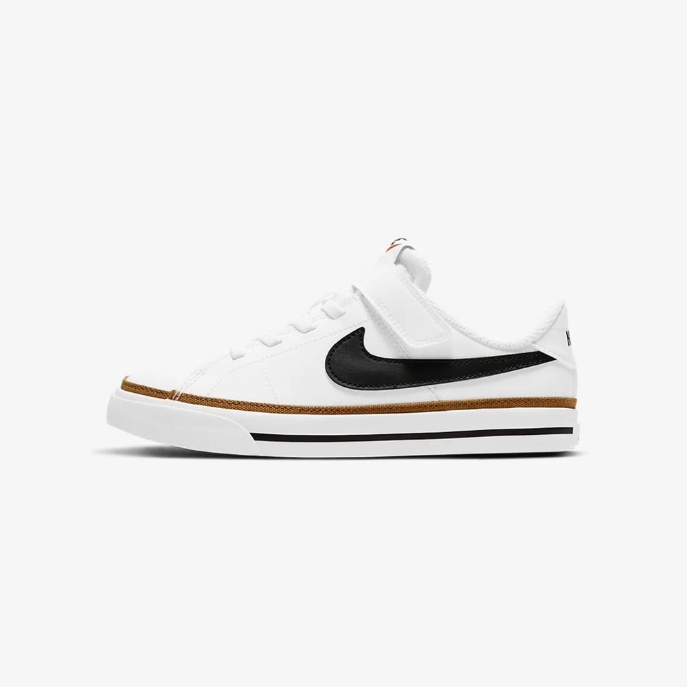 Nike Court Legacy Low White Desert Ochre Little Kids Shoes 11Y-3Y DA5381-102 - Picture 6 of 6